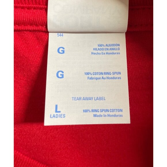 Red Friday till My Son Comes Home Red Short Sleeve T-shirt Womens Size Large - Picture 8 of 9